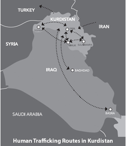 Human Trafficking Routes in Kurdistan